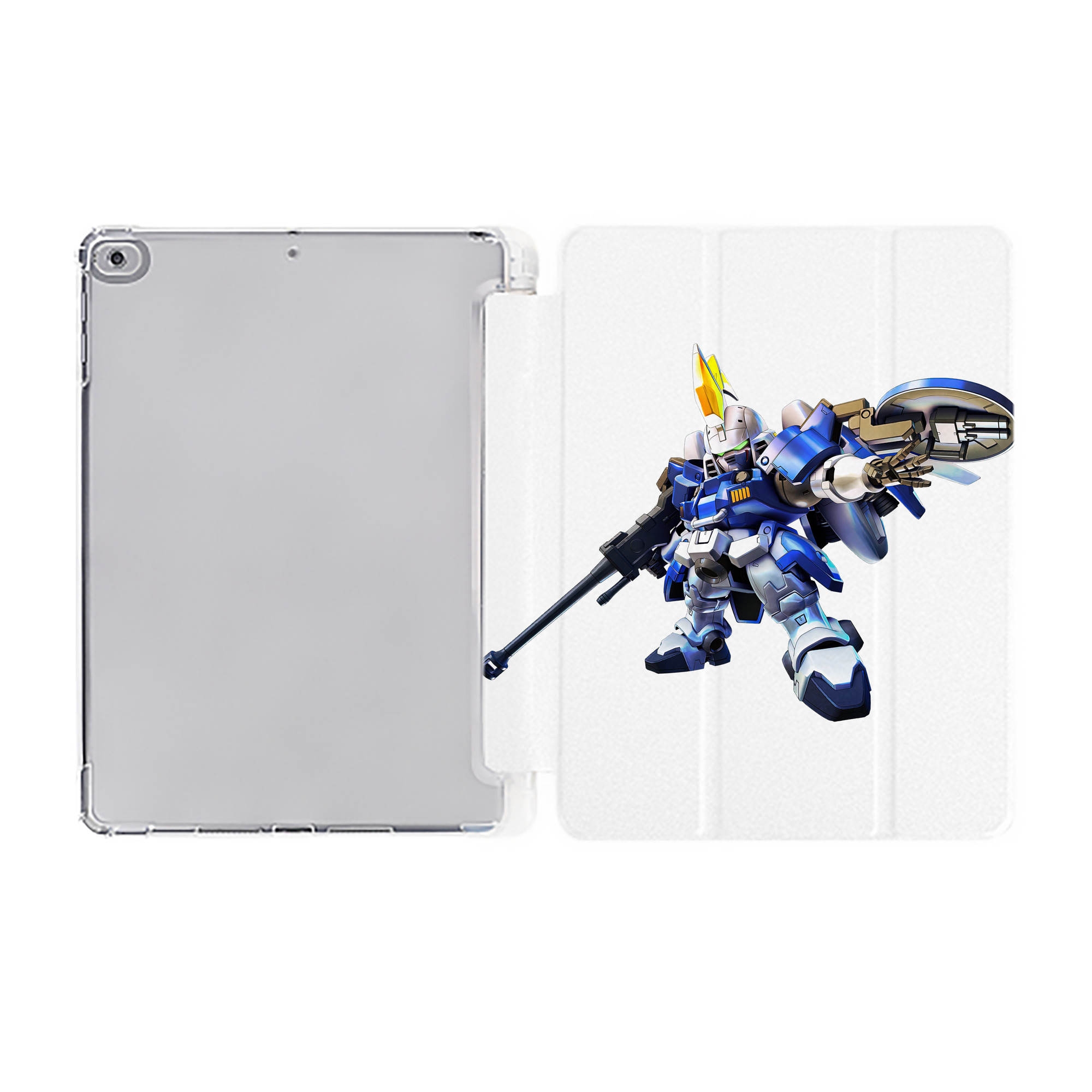 （画像用） 機動戦士ガンダム Mobile Suit Gundam IPad ケース ペン収納付き 三つ折りスタンド PUレザー×シリコン 対応機種9.5/10.5/10.9インチ